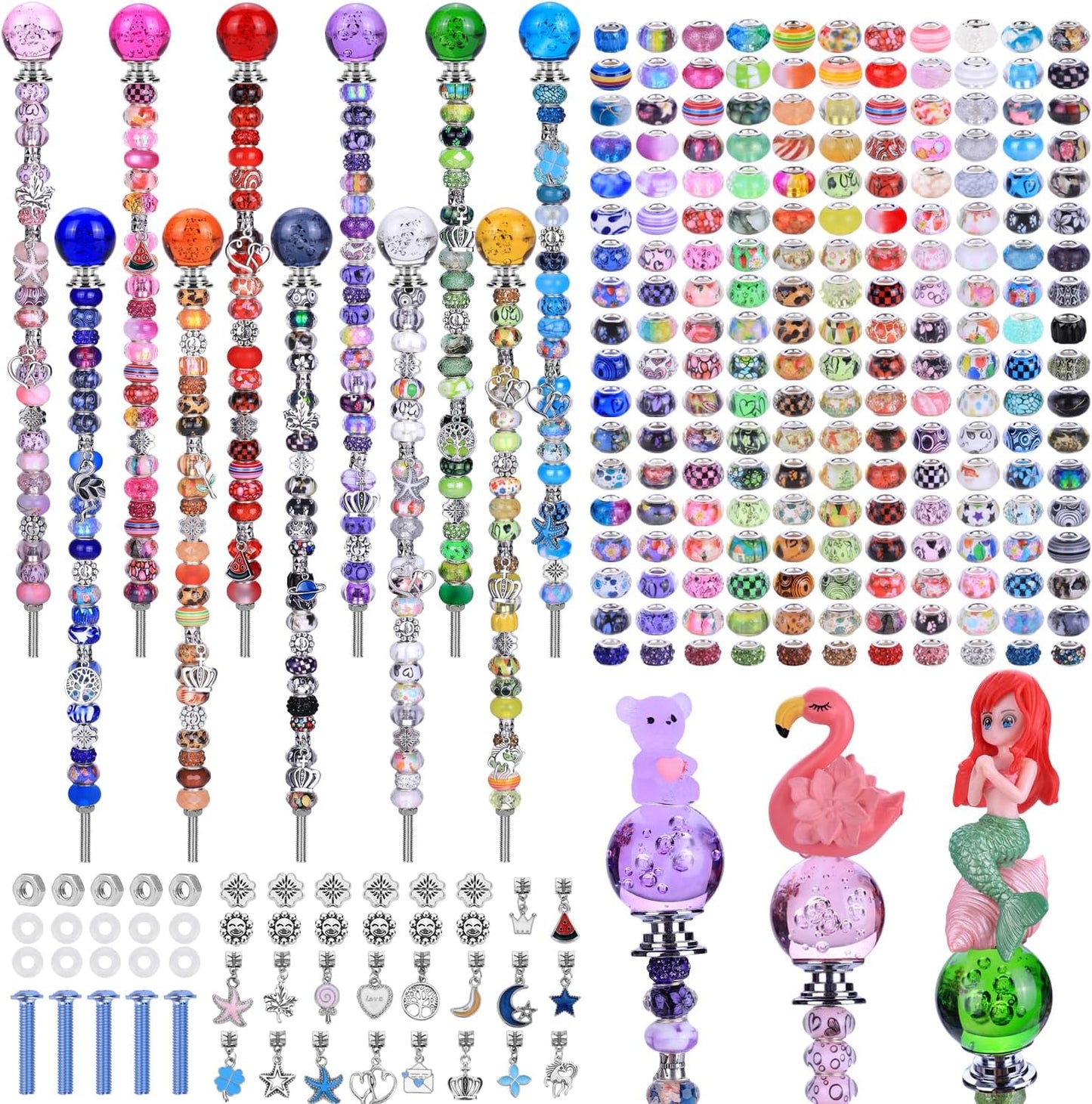 DIY Fairy Wand Garden Stakes Kit with Colorful Beads and Crystals