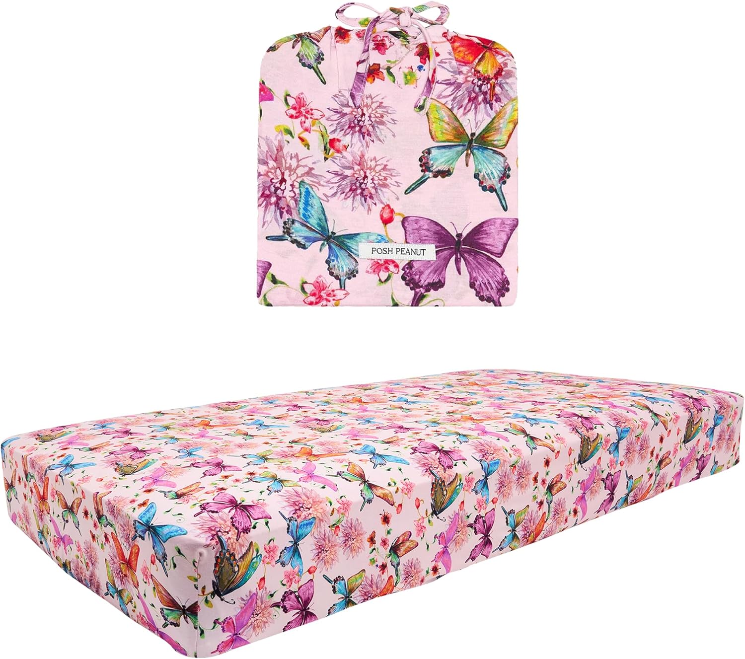Posh Peanut Baby Crib Sheets - Ultra-Soft Watercolor Butterfly