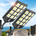 8000W Solar Street Lights Outdoor - All Night Commercial LED (2 Pack)