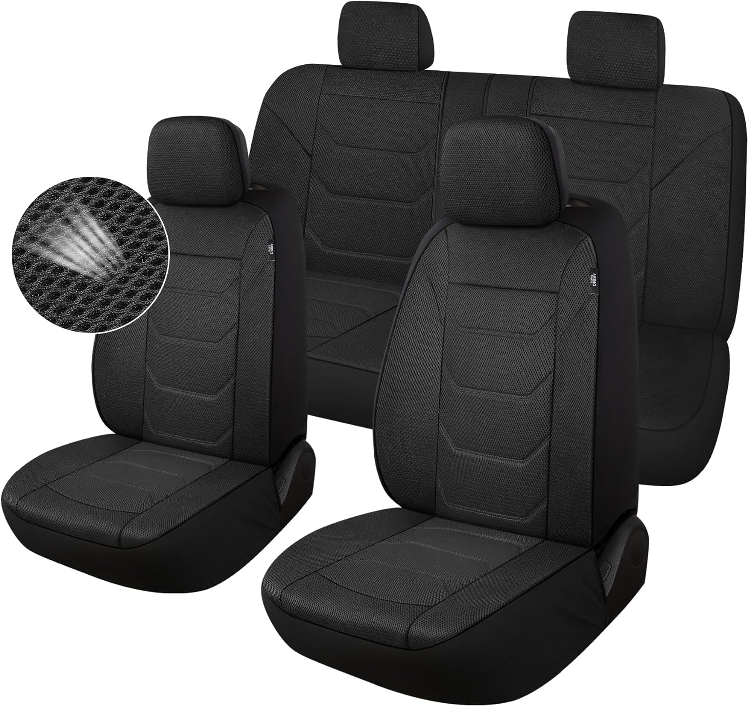 Breathable 3D Air Mesh Car Seat Cover Set for Universal Fit