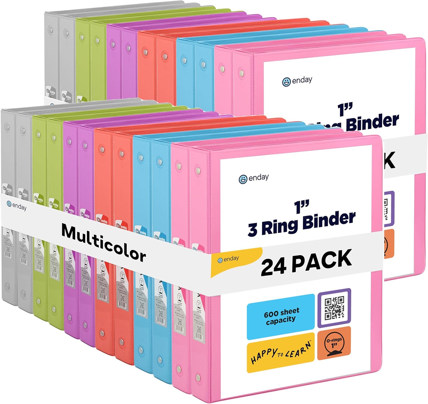 3 Ring Binder 1 Inch with Clear View Cover and Pockets