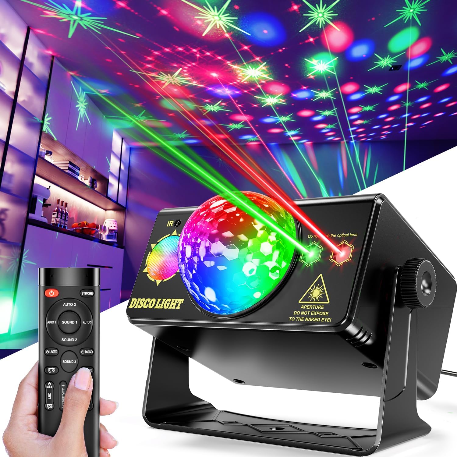 Party Lights DJ Disco Ball & LED Stage Strobe Light for Fun