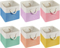 6 Pcs 13 x 13 in Cube Storage Bins Fabric Organizer - Macaron Colors