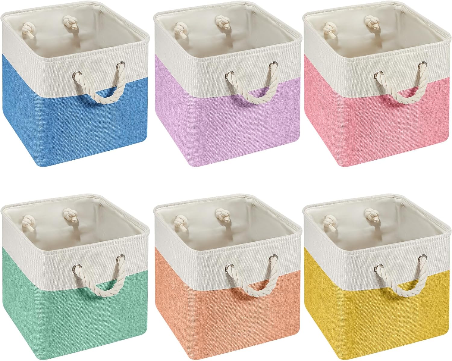 6 Pcs 13 x 13 Inch Cube Storage Bins for Home Organization
