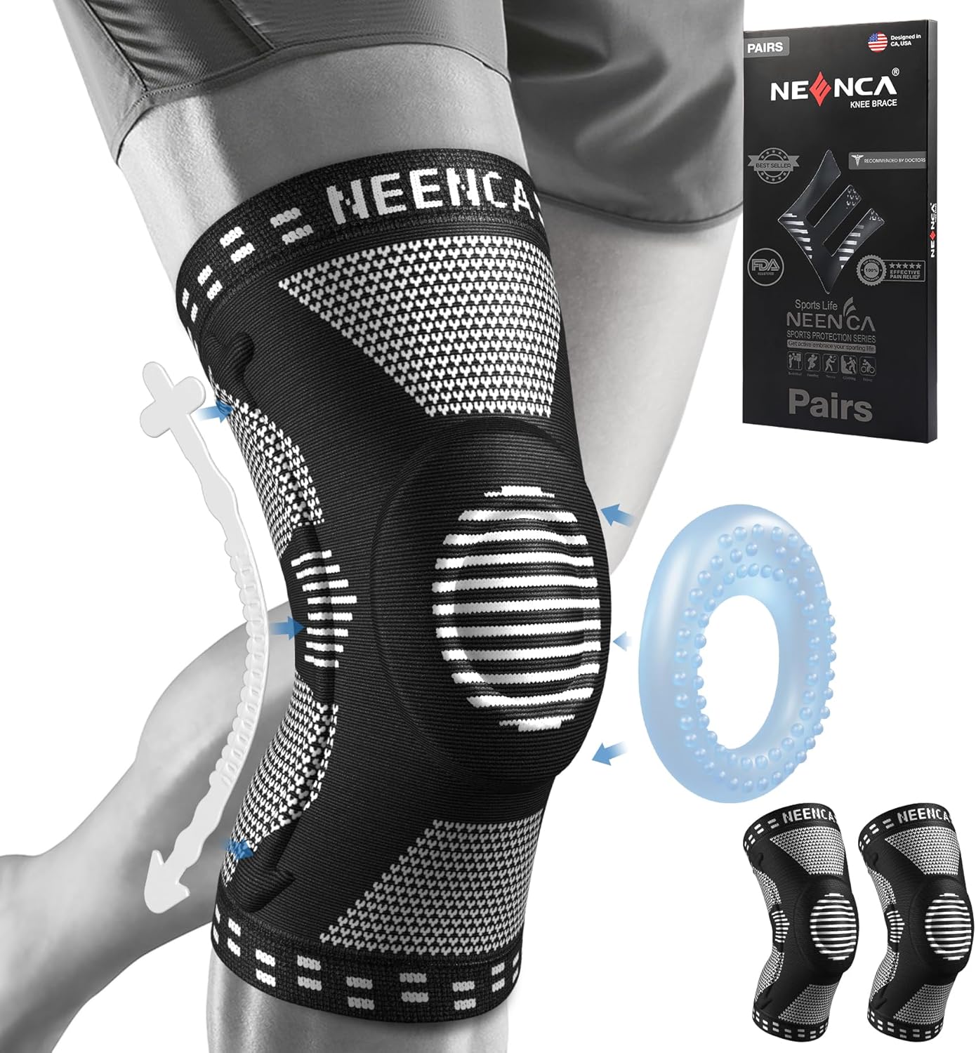 NEENCA Knee Braces for Pain Relief and Sports Protection