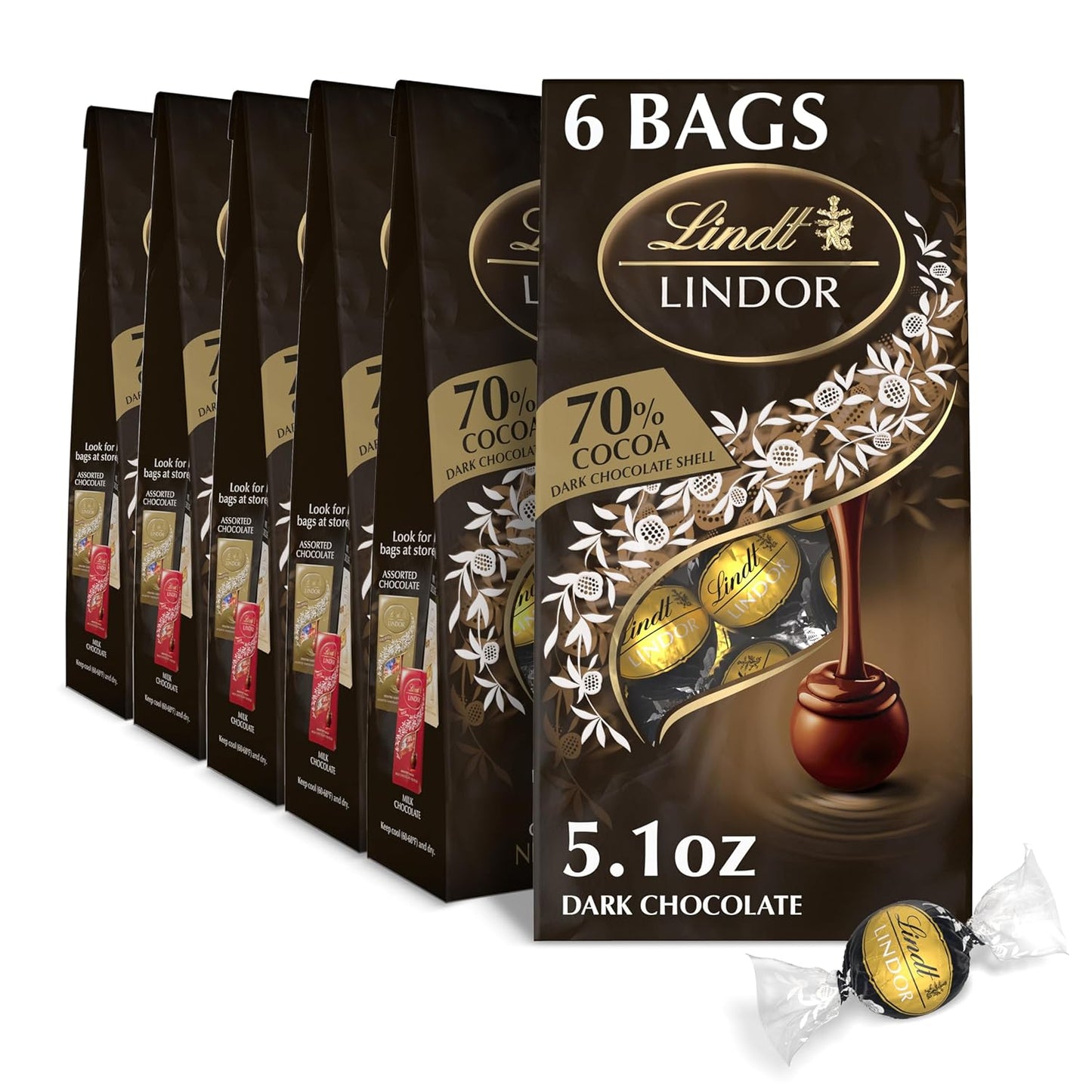 Lindt LINDOR 70% Extra Dark Chocolate Truffles for Gifting