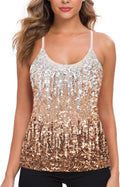 MANER Womens Sequin Tops Glitter Party Strappy Tank Top (Style 5YPL)
