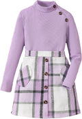 Cute Clothes for Girls Fall Winter 2 Piece Outfits Sweater Plaid Skirt