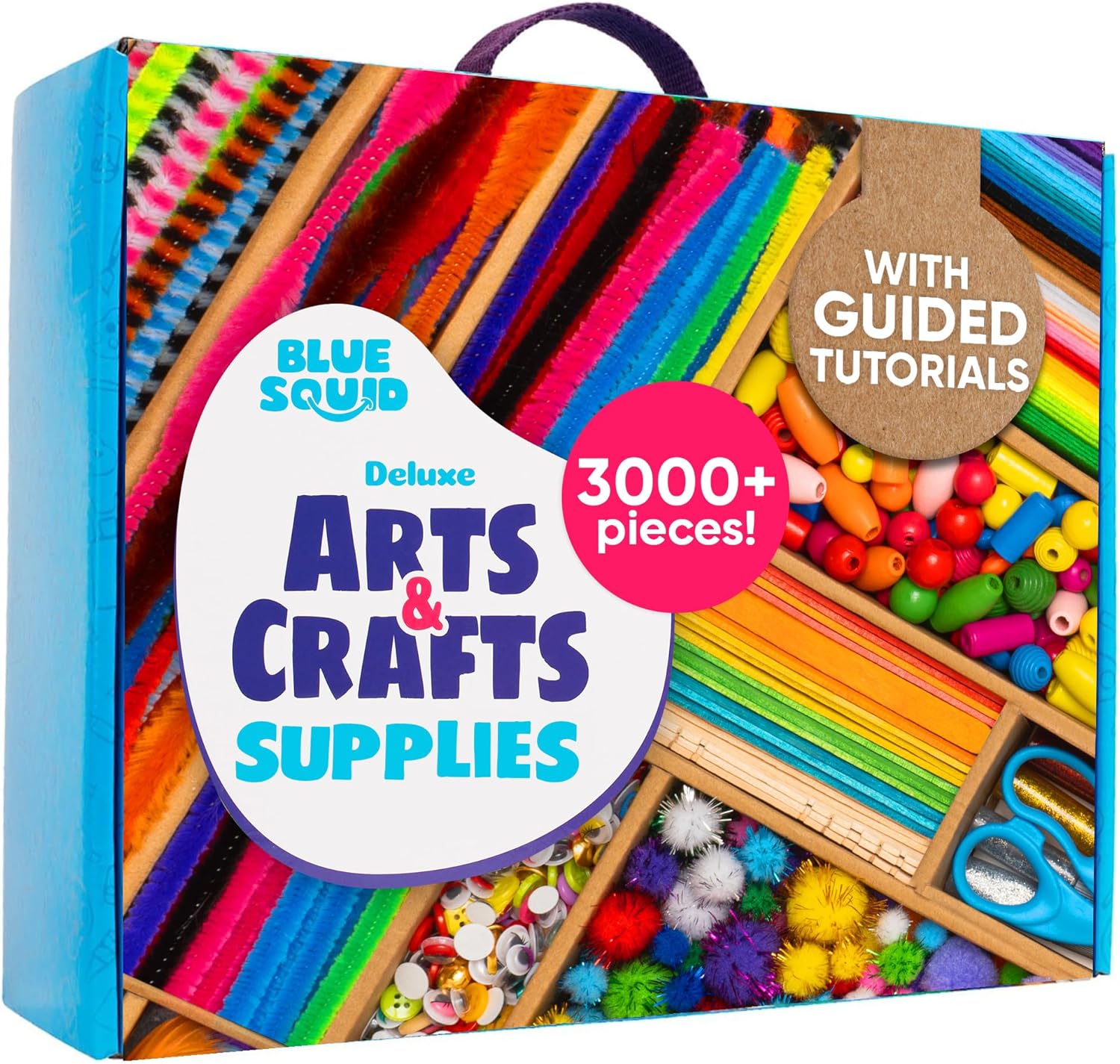 Blue Squid 3000+ pcs Arts and Crafts Supplies for Kids Fun