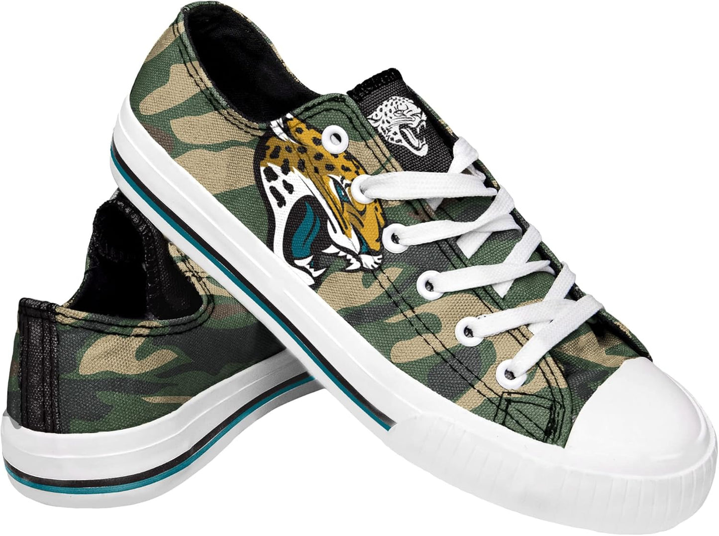 FOCO Women's NFL Camo Low Top Canvas Sneakers for Jaguars Fans