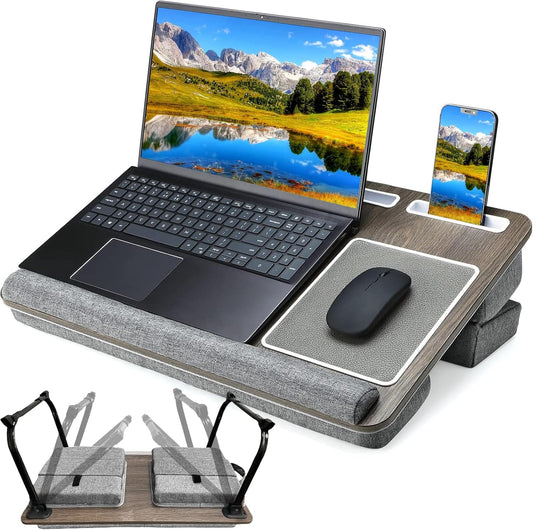 Adjustable Lap Laptop Desk for Bed with Cushion & Mouse Pad