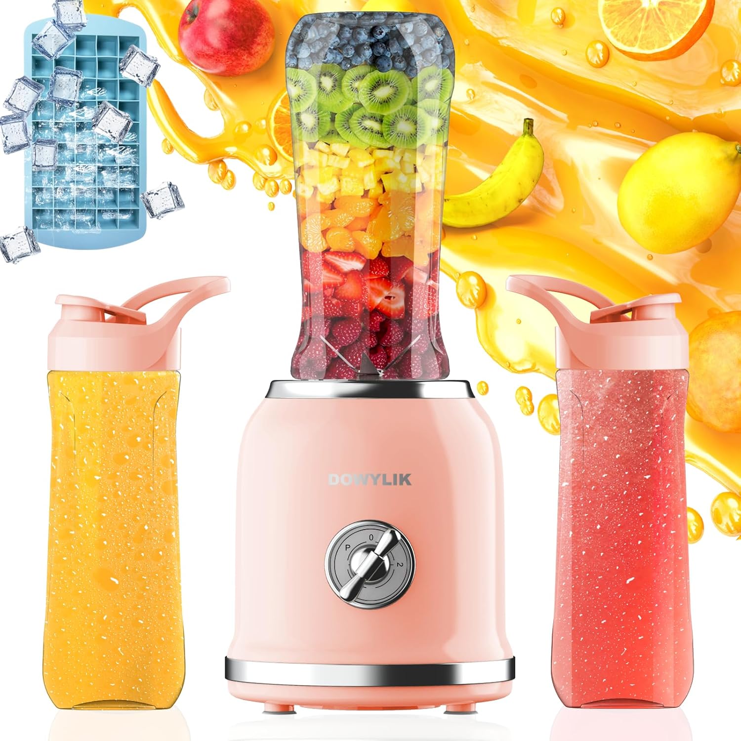 DOWYLIK Retro Smoothie Blender: Powerfully Portable