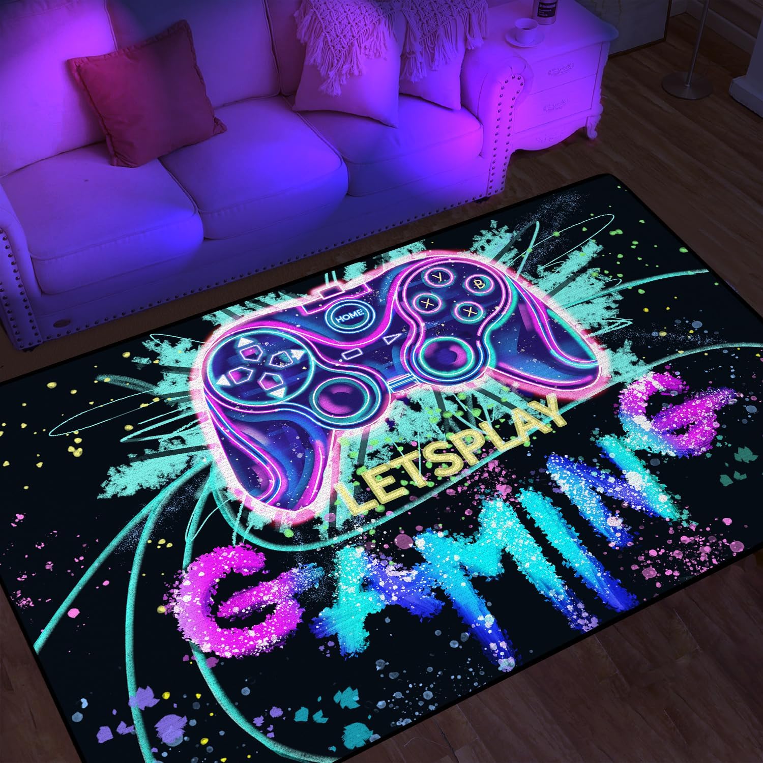 Non-Slip Gamer Rug: Cool Control for Boys' Gaming - 60 x 39