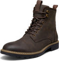 Mens Motorcycle Casual Chukka Boots for Men - Zipper & Lace Comfort