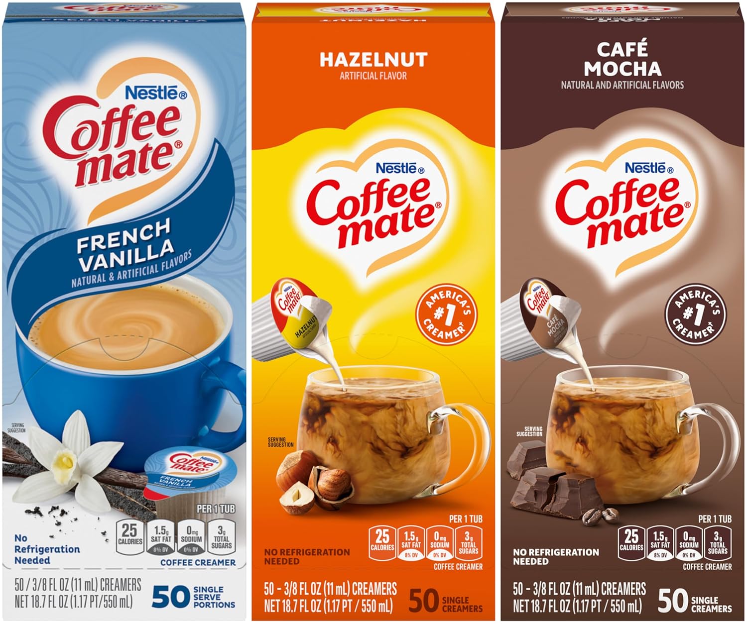 Nestle Coffee mate Variety Pack 50 Ct - Rich Flavors
