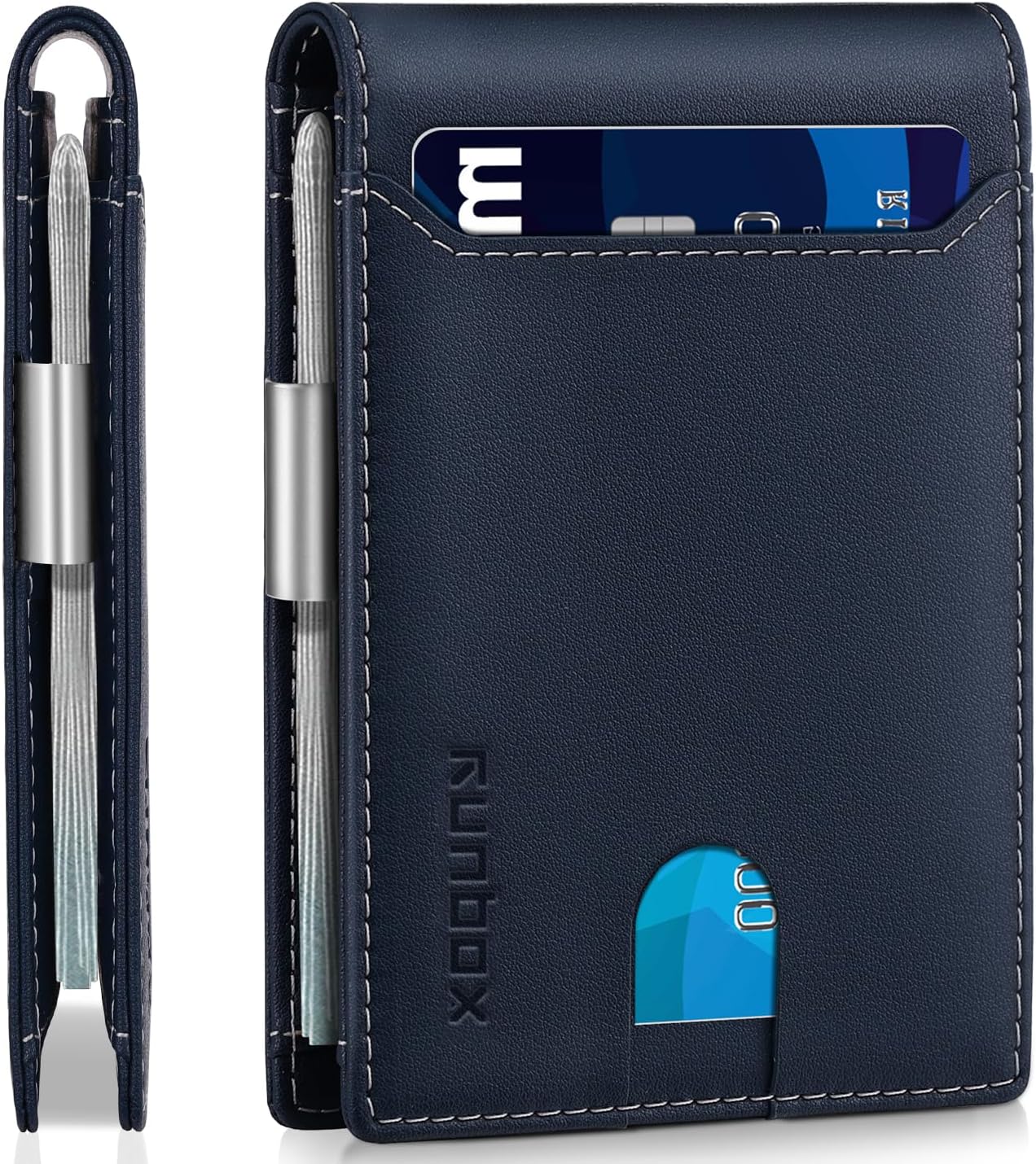 RUNBOX Money Clip Wallet for Men - Slim RFID Bifold Design