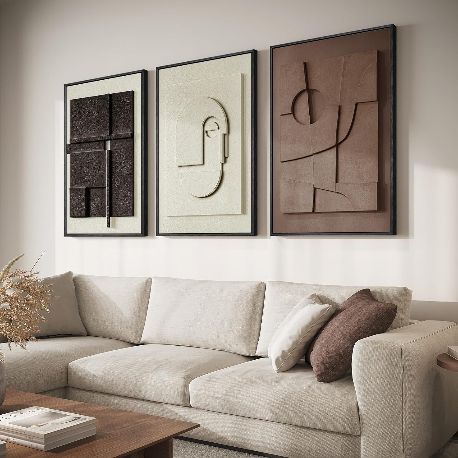 Framed Abstract 3D Textured Wall Art for Modern Home Decor
