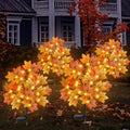 TORONTOKYO 4 Pack Fall Solar Outdoor Lights - Maple Leaf Stakes