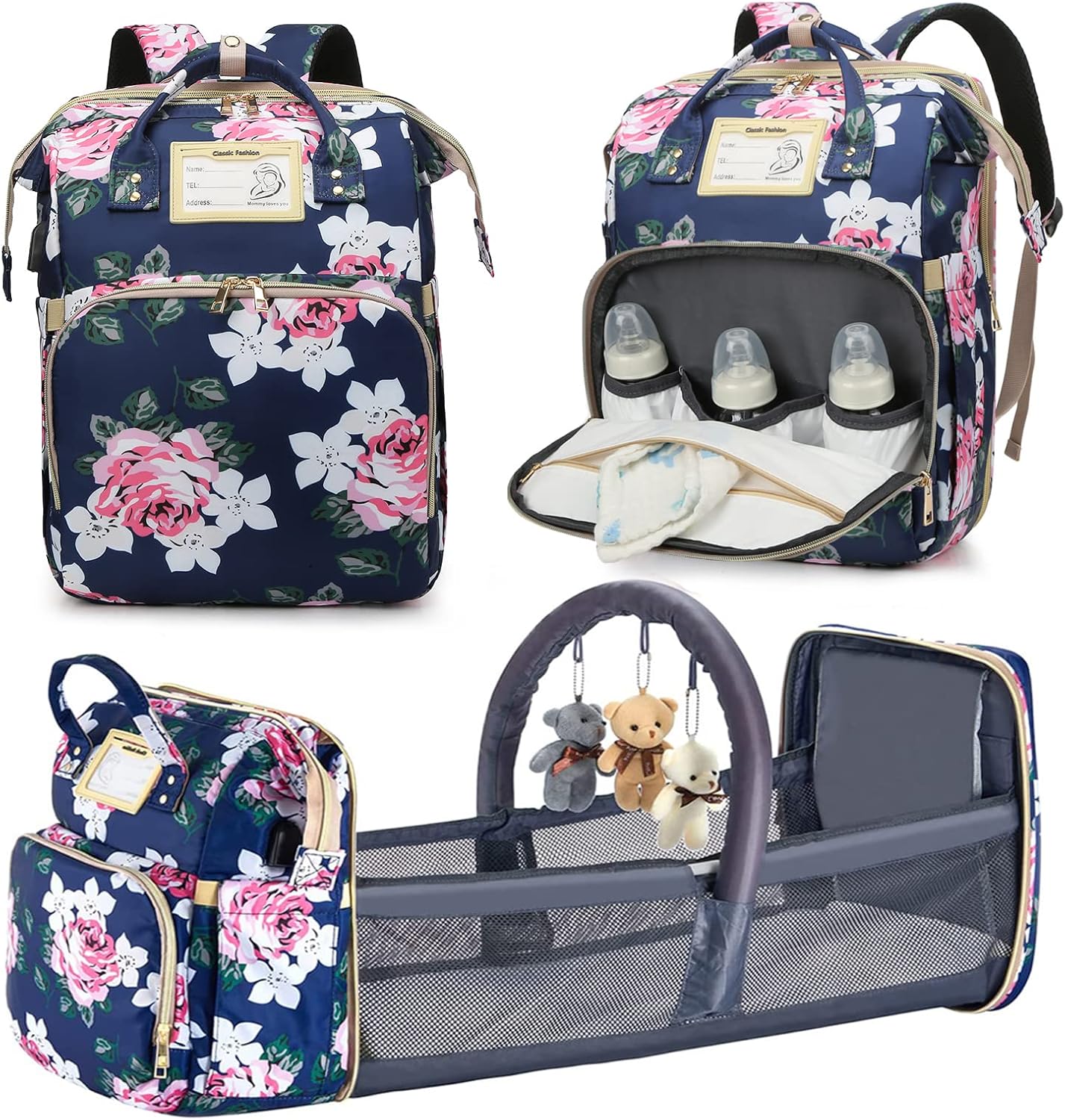 3-in-1 Diaper Bag Backpack: Spacious & Convenient