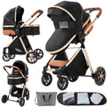 225 Black Gold 2 in 1 Baby Stroller - High Landscape Foldable