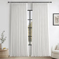 Room Darkening Soft White Linen Curtains 102 in Long - Pinch Pleat