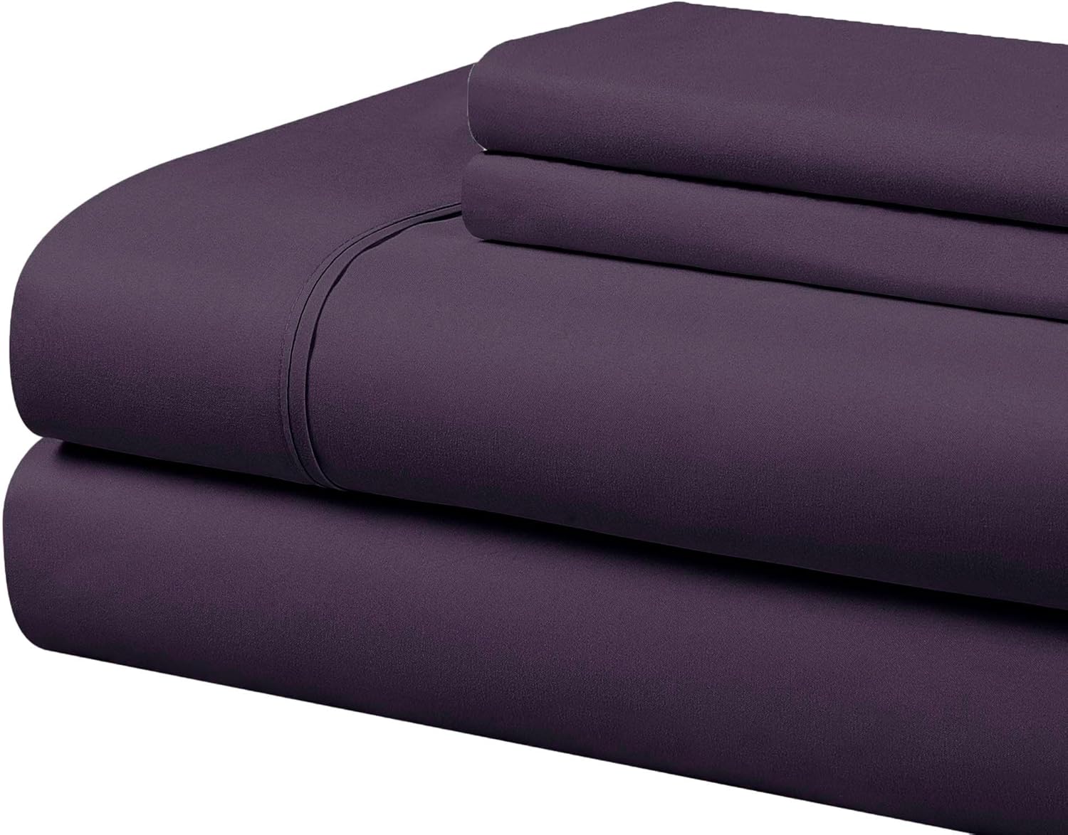 Ultra Soft Hypoallergenic Microfiber Bedding Sheet Set in Eggplant