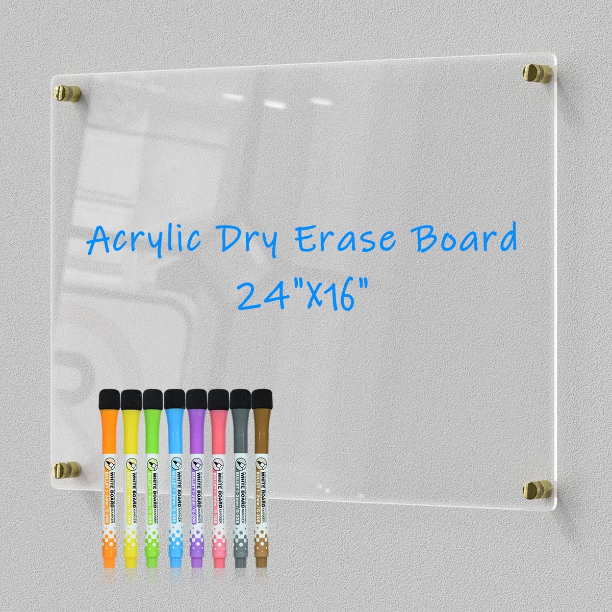 Clear Acrylic Dry-Erase Board 24x16 for Home and Office Use