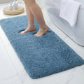 Disolla Blue Bathroom Rug 24x48 Non Slip Plush Mat