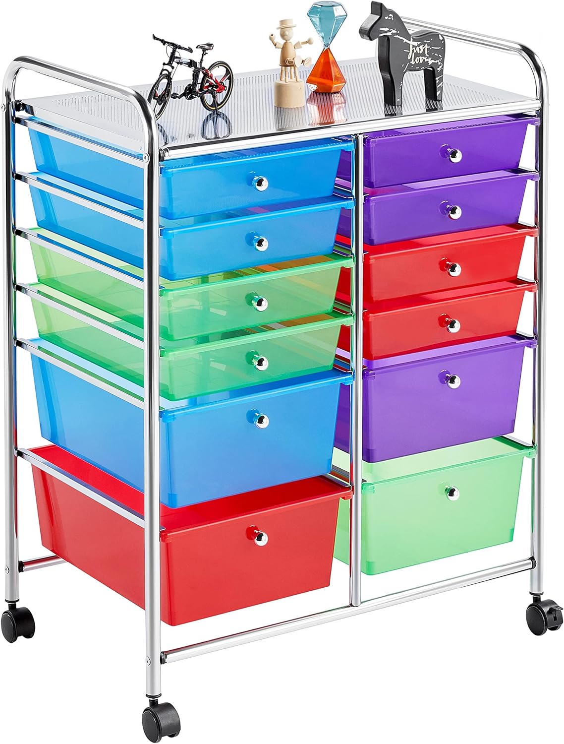 Yaheetech 12 Drawers Rolling Storage Cart for Versatile Use