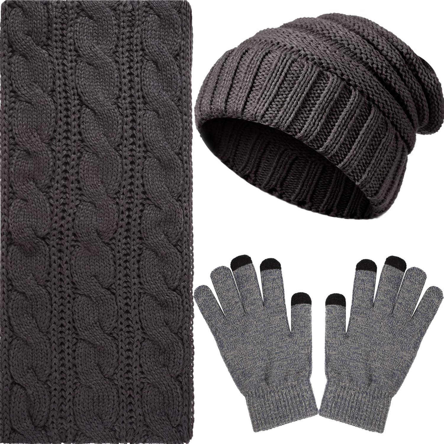 3-Piece Winter Beanie Set | Touch Screen | Unisex