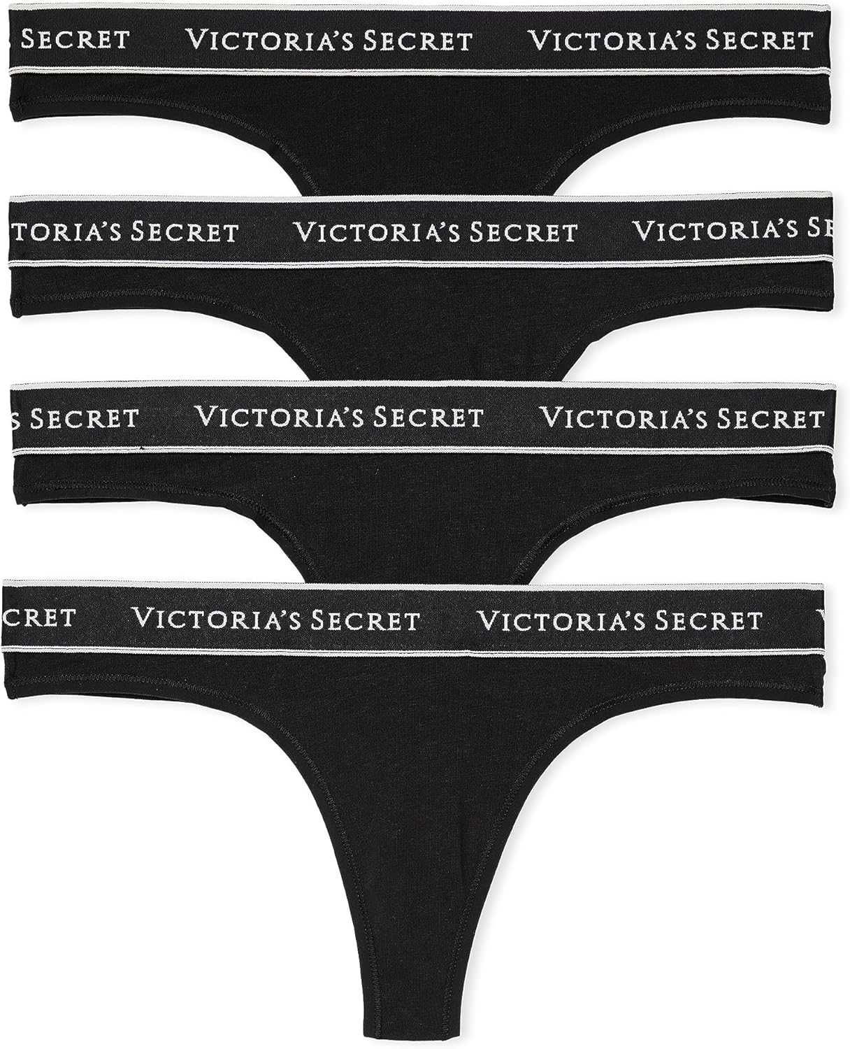 Victoria's Secret Women's Cotton Logo Thong Underwear Multi Pack