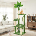 61in Large Cat Tree Tower with Rotating Scratcher - Cozy Indoor Play
