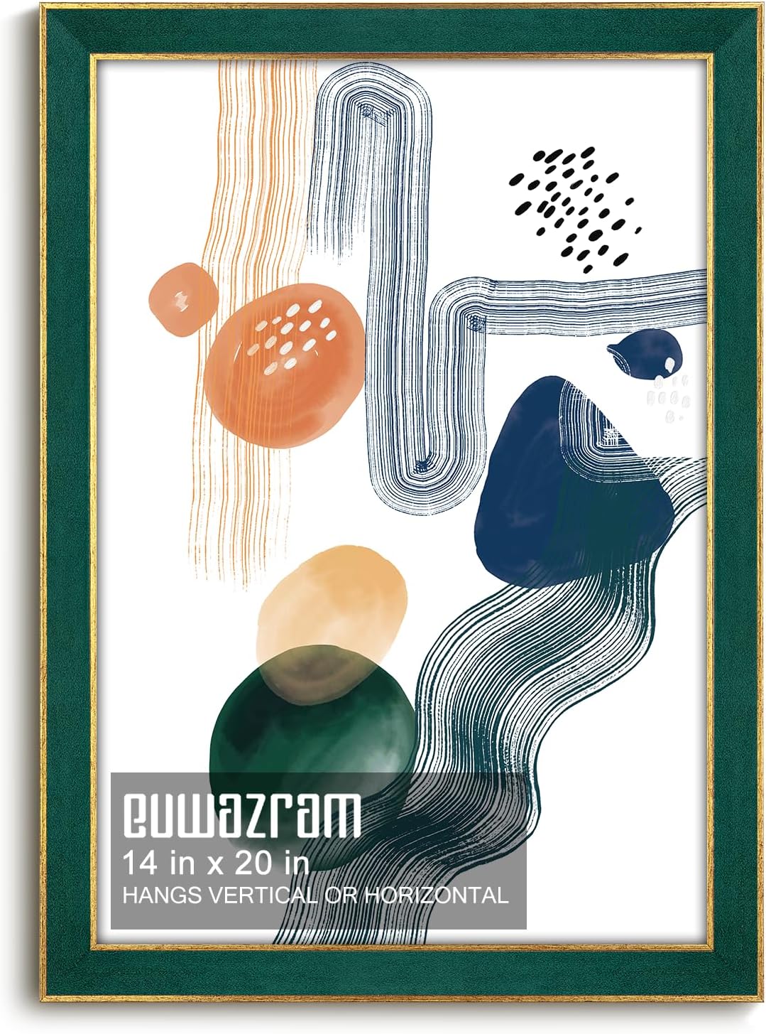 Elegant Green 14x20 Suede Frame for Artwork and Photos