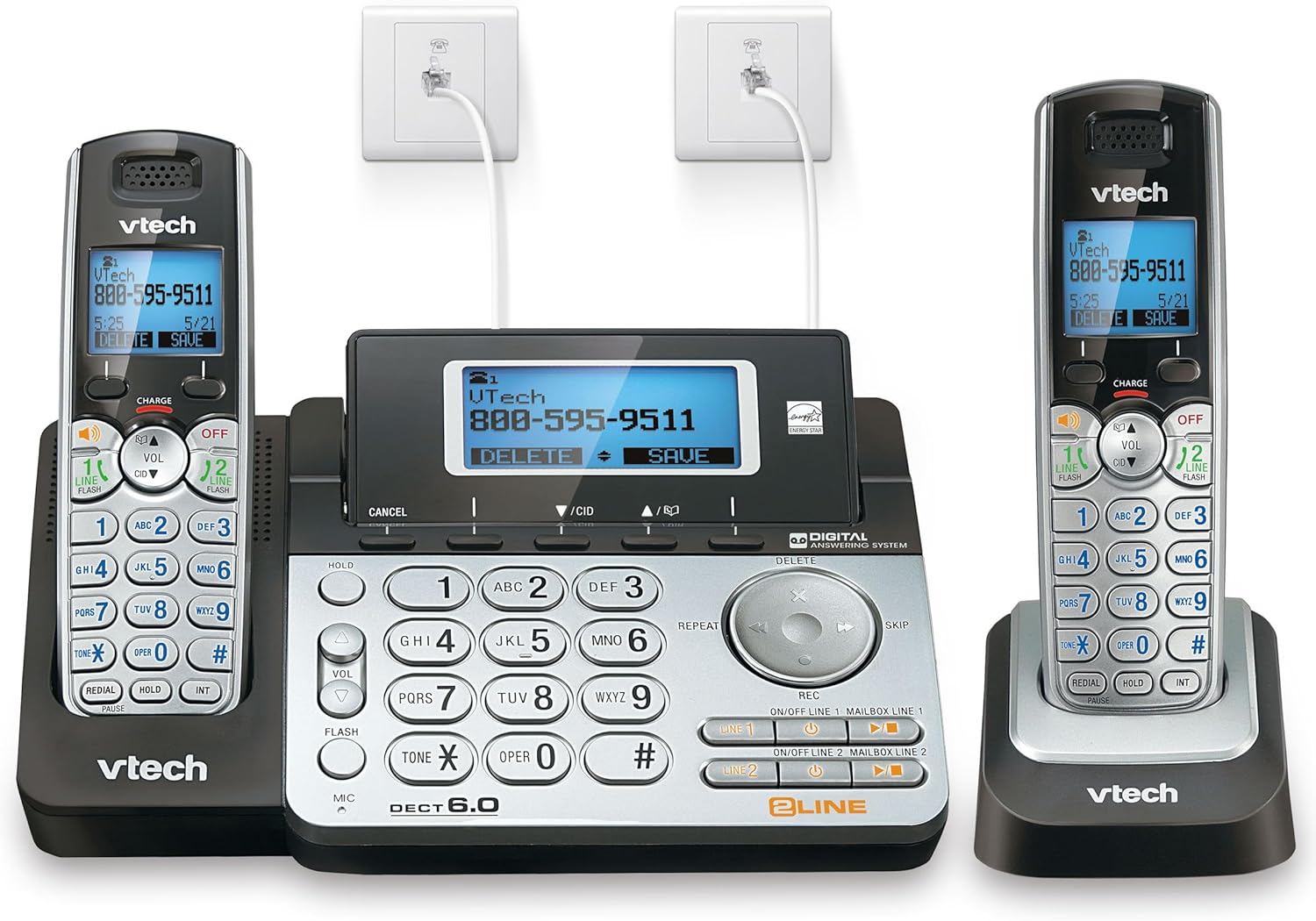 VTech DS6151-2 Cordless Phone System with Digital Answering