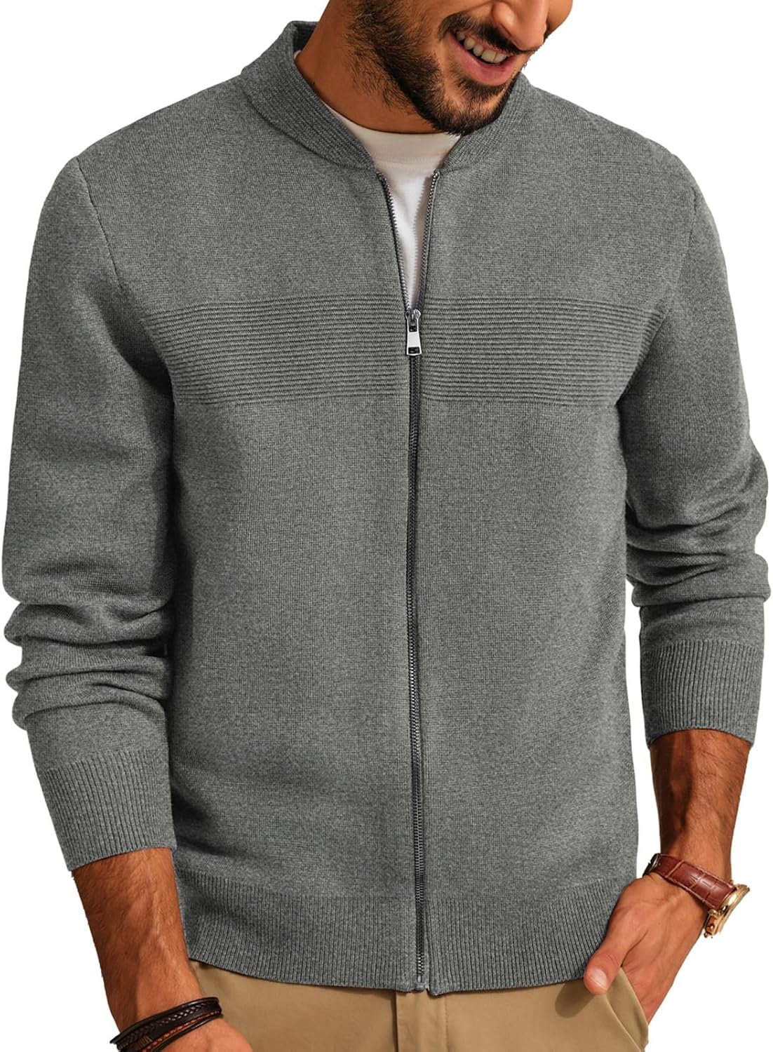 Mens Full Zip Cardigan Sweater for Stylish Comfort and Warmth