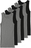 Comfneat Men's Tight Fit 6-Pack A-Shirts - Stretch Cotton Undershirts