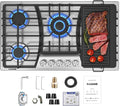 36 Inch Gas Cooktop with Griddle - Five Burners Built-In Cooktop