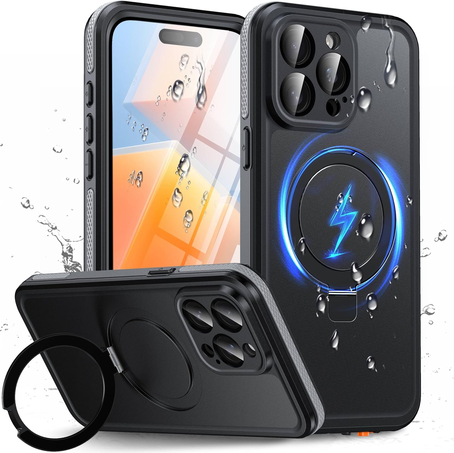 Oterkin Magnetic Waterproof Case for iPhone 15 Pro - Heavy Duty