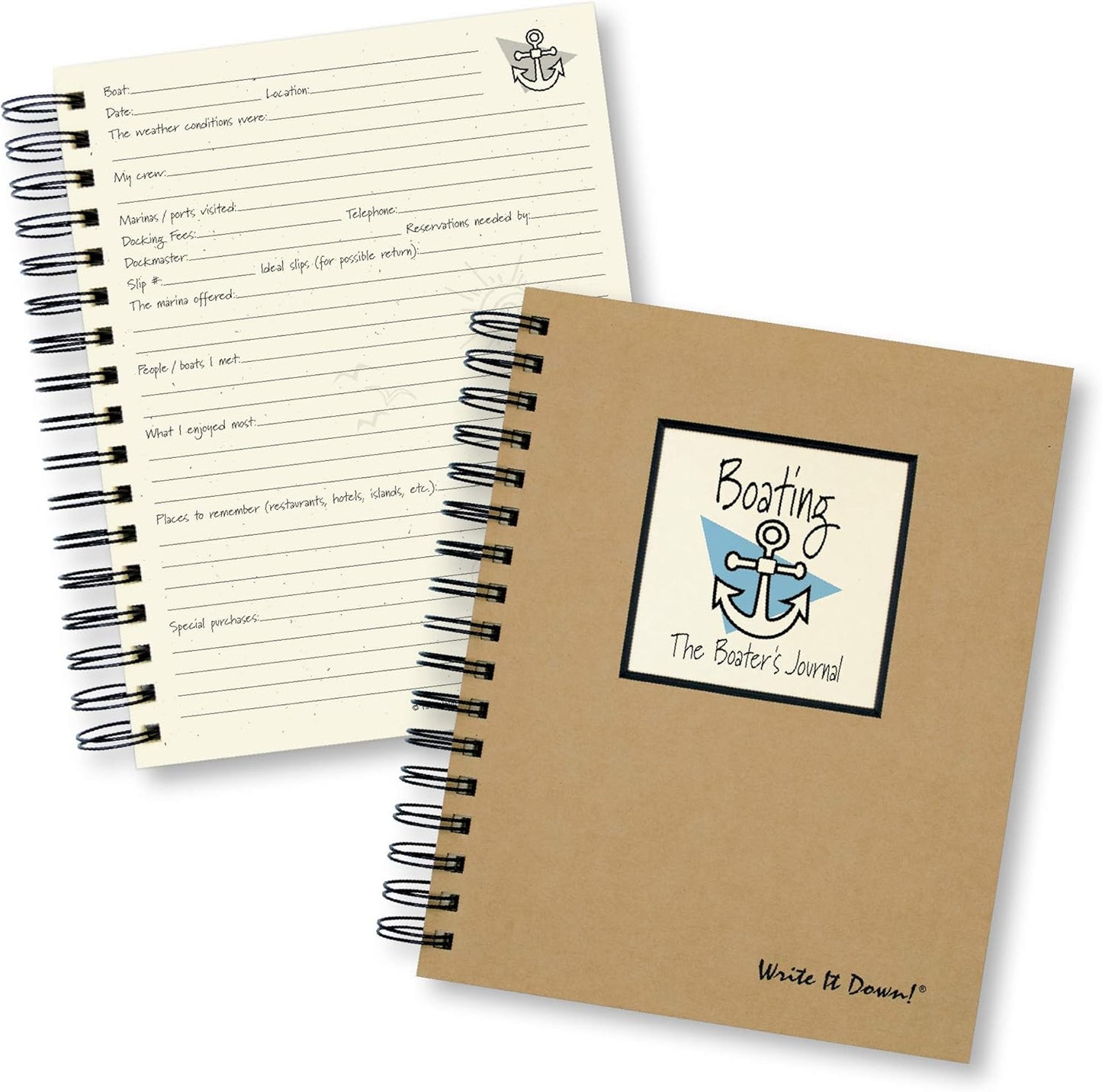 Boater's Journal: Guided & Kraft Cover, Write it Down