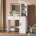 WLIVE Vanity Desk with Mirror and Lights - Compact Makeup Table