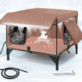 Outdoor Heated Cat House for Outside - Insulated Weatherproof Shelter