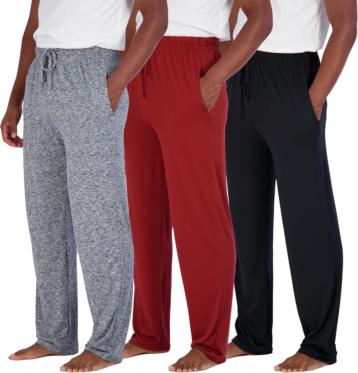 Real Essentials Men's Soft Pajama Lounge Pants with Pockets