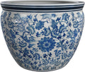 Porcelain Fishbowl Planter 18in Blue and White - Classic Display