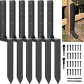 Fence Post Repair Kit - One-Piece Steel Anchors & Stakes for 4x4/6x6