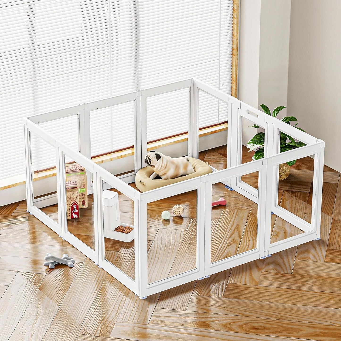 Clear Acrylic Dog Playpen for Indoor Use - Easy Assembly & Sturdy