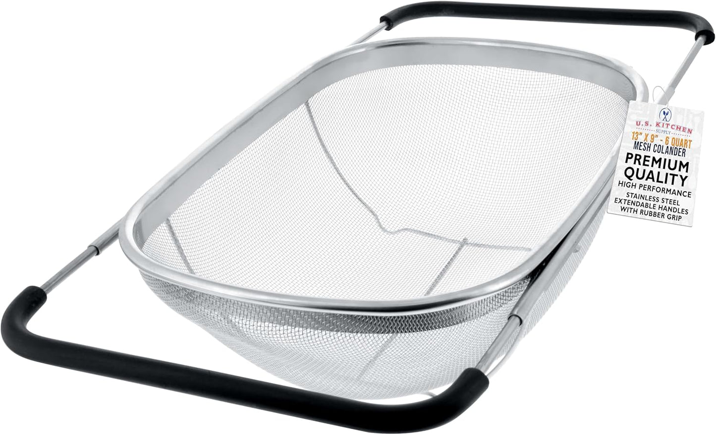 Premium Over-the-Sink Steel Colander - Strain with Ease