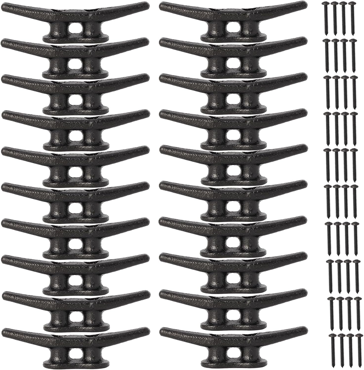 4 Inch Dock Cleats for Boats - Strong Marine Cleats with Hardware