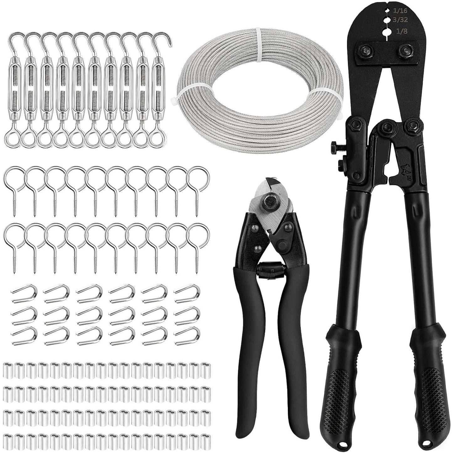 1/8 Stainless Steel Cable Kit for Deck Railing & Hanging Lights