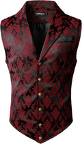 VATPAVE Mens Victorian Suit Vest Steampunk Gothic Waistcoat for Men