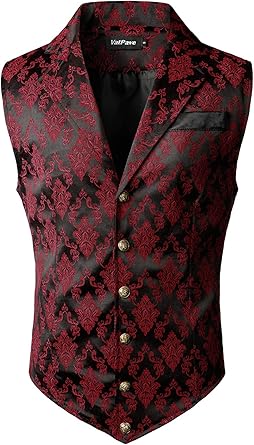 VATPAVE Mens Victorian Suit Vest Steampunk Gothic Waistcoat Review